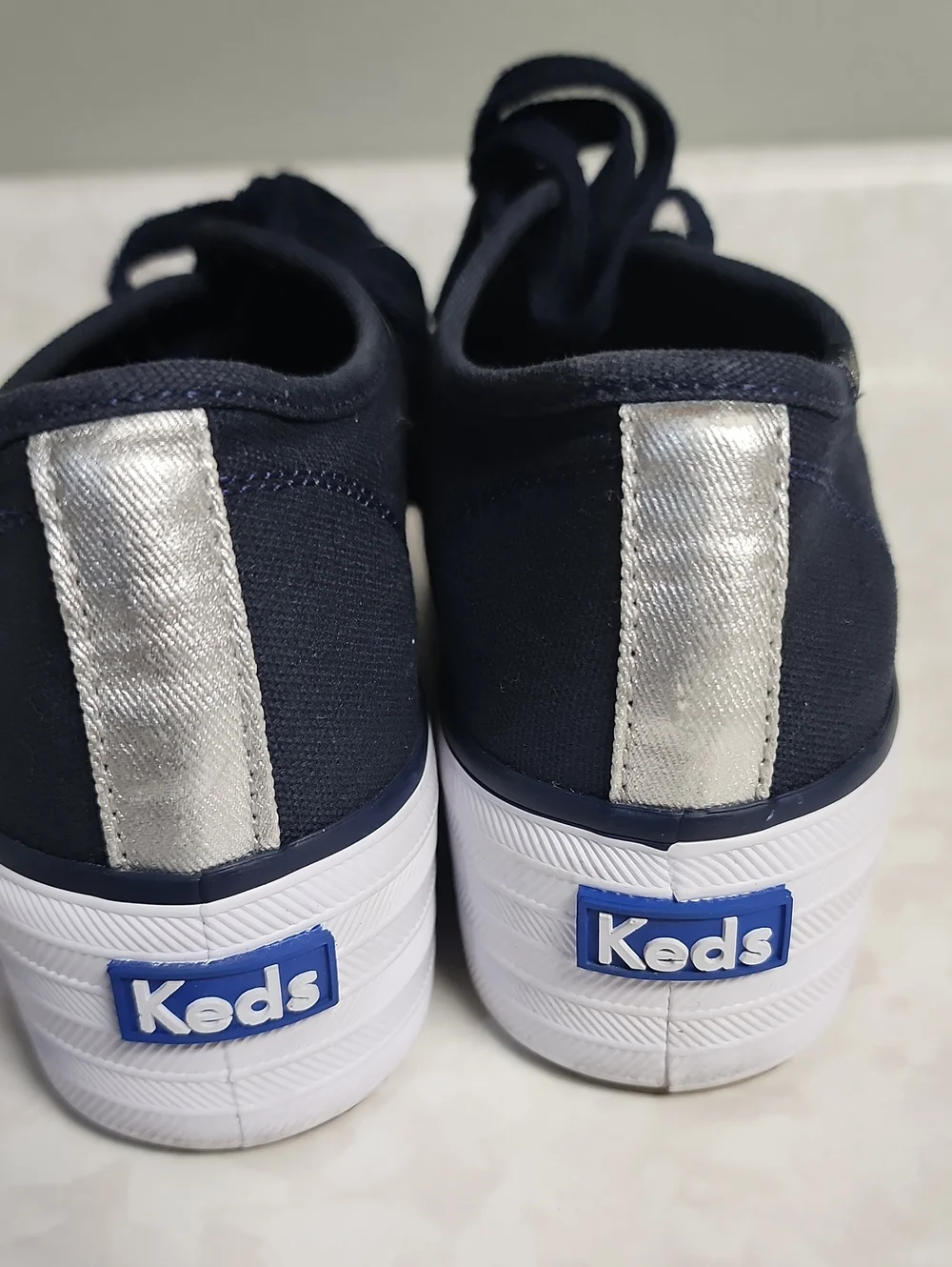 Keds Triple up Canvas Metallic Platform Sneakers womens 8 number 1136